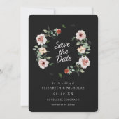 Black Elegant Wedding Save the Date (Vorderseite)