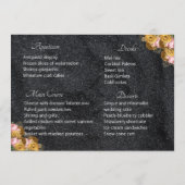 Black Elegant Wedding Table Menu Card Menükarte (Rückseite)