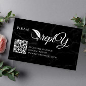 Black Elegant Wedding UAWG | QR-Code Minimalistisc Begleitkarte