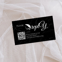 Black Elegant Wedding UAWG | QR-Code Minimalistisc Begleitkarte
