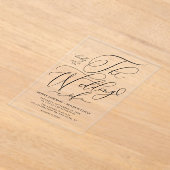 Black Elegant Whimsical Calligraphy Wedding Acryleinladungen (Ablage )