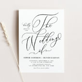 Black Elegant Whimsical Calligraphy Wedding Einladung