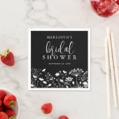 Black Elegant Wildflower Bridal Shower Serviette (Beispiel)