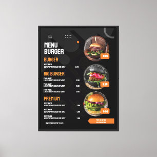 Black Elegante Burger Restaurant Einladung Leinwanddruck