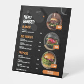 Black Elegante Burger Restaurant Einladung Sockelschild (Vorderseite)