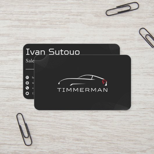 Black Elegante Car Sales Visitenkarte (Vorderseite/Rückseite Beispiel)
