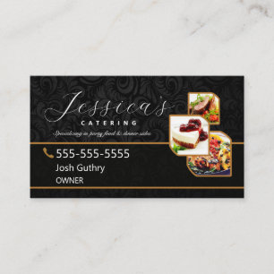 Black Elegante Catering Business Card Visitenkarte