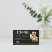 Black Elegante Catering Business Card Visitenkarte (Stehend Vorderseite)