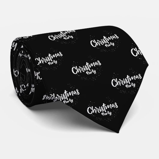 Black elegante Christmas Neck Tie Krawatte (Gerollt)