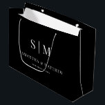 Black Elegante Couple Initials Wedding Sponsors Große Geschenktüte<br><div class="desc">Black Elegante Couple Initials Wedding Sponsors Geschenktasche</div>