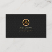 Black Elegante Cubes Gold Line Banner Chauffeur Visitenkarte (Rückseite)