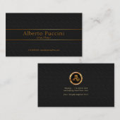 Black Elegante Cubes Gold Line Banner Chauffeur Visitenkarte (Vorne/Hinten)