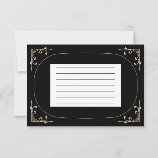 Black Elegante Deko Retro Brautparty Rezept Card Einladung (Rückseite)