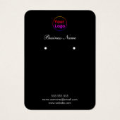 Black elegante Earring Display Card (Vorderseite)