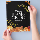 Black Elegante Erntedank Dinner Party Printable Flyer (Hand)