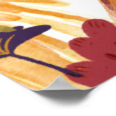 Black Elegante Erntedank Dinner Party Printable Poster (Ecke)