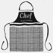 Black Elegante Koch Buffalo Kariert Schwarz-weiß Schürze (Vorderseite)