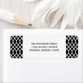 Black Elegante Lattice Holiday Address Labels (Insitu)