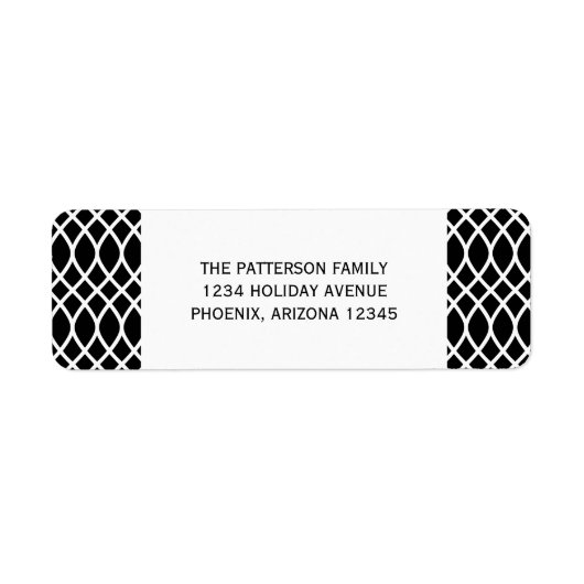Black Elegante Lattice Holiday Address Labels (Vorne)