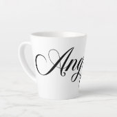 Black Elegante Lettering Angela Milchtasse (Linke Ecke)