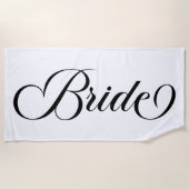 Black Elegante Lettering Bride Strandtuch (Vorderseite)