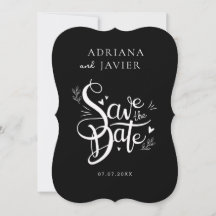 Black Elegante Wedding Einladung Minimalistisch