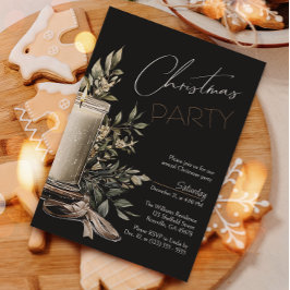 Black Elegante Weihnachts Candle Holiday Party Einladung