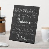 Black Eleganto Modern Jenga Gästebuch Wedding Sign Sockelschild (In SItu)