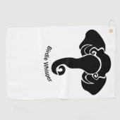 Black Elephant Family Zuhause Address Republican Golfhandtuch (Horizontal)