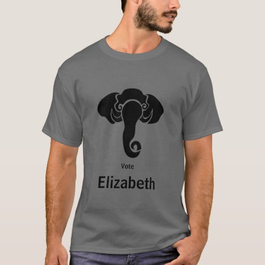 Black Elephant Family Zuhause Address Republican T-Shirt (Vorderseite)