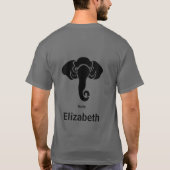 Black Elephant Family Zuhause Address Republican T-Shirt (Rückseite)