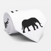 Black Elephant Illustration Tier on Zoo Silhouet Krawatte (Gerollt)