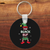 Black Elf Christmas Pajamas Pjs Matching Family Gr Schlüsselanhänger (Vorderseite)