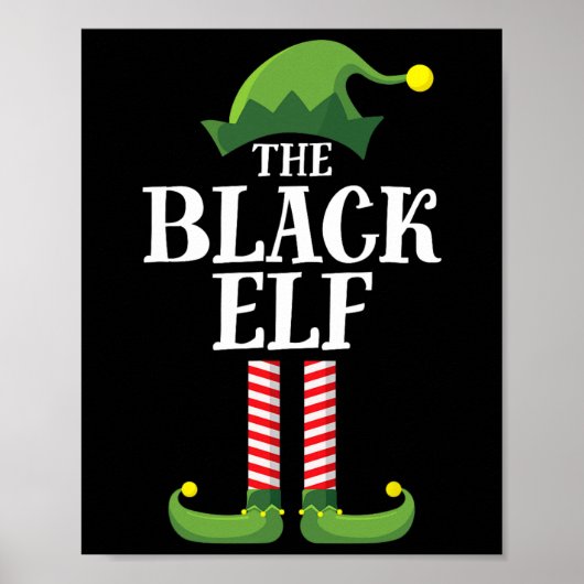 Black Elf Matching Family Group Weihnachts-Party Poster (Vorne)
