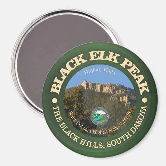 Black Elk Peak Magnet (Vorderseite/Rückseite)