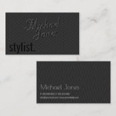 Black Embossed Look Stylist Business Visitenkarte (Vorne/Hinten)