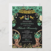 Black Emerald Green Hunter Western Boots XV Años Einladung (Vorderseite)