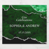 Black & Emerald Greenerity Wedding Alkoholflaschenetikett (Einzelnes Label)