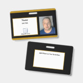 Black Employee-ID-Abzeichen Ausweis (Vorder- & Rückseite)