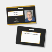 Black Employee-ID-Abzeichen Ausweis (Vorder- & Rückseite)