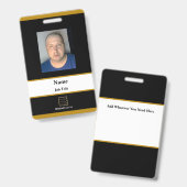 Black Employee-ID-Abzeichen Ausweis (Vorder- & Rückseite)