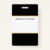 Black Employee-ID-Abzeichen Ausweis (Rückseite)