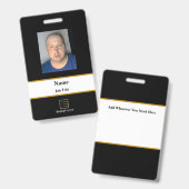 Black Employee-ID-Abzeichen Ausweis (Vorder- & Rückseite)