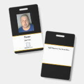 Black Employee-ID-Abzeichen Ausweis (Vorder- & Rückseite)