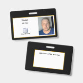 Black Employee-ID-Abzeichen Ausweis (Vorder- & Rückseite)