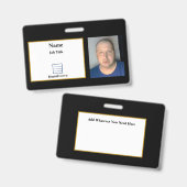Black Employee-ID-Abzeichen Ausweis (Vorder- & Rückseite)