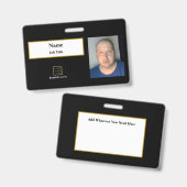 Black Employee-ID-Abzeichen Ausweis (Vorder- & Rückseite)