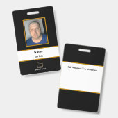 Black Employee-ID-Abzeichen Ausweis (Vorder- & Rückseite)