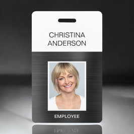 Black Employee - Name Foto Corporate Metallic Ausweis