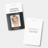 Black Employee - Name Foto Corporate Metallic Ausweis (Vorder- & Rückseite)